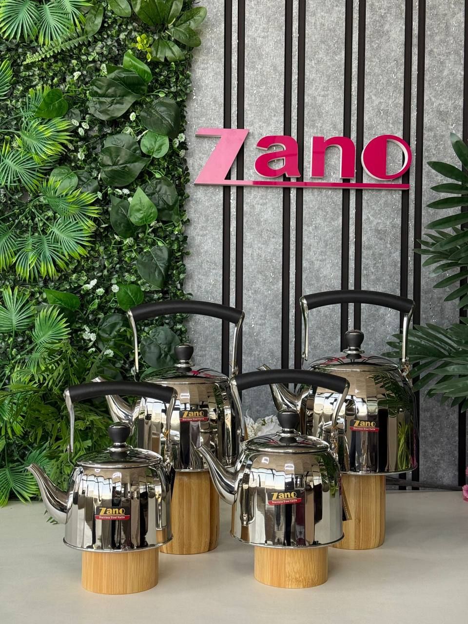 کتری استیل کف چدن زانو (ZANO) | دسته مشکی | ۲ طرح و ۴ سایز کاربردی